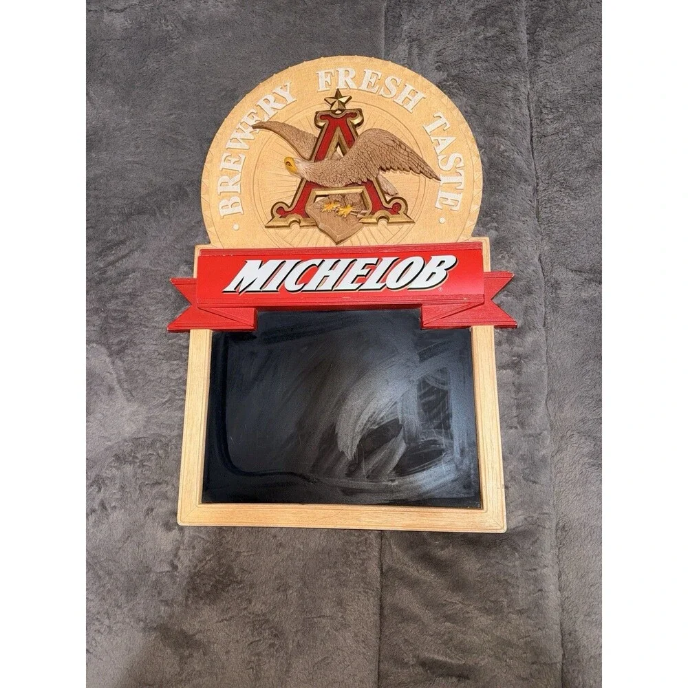 1997 Michelob Anheuser Busch Bar Sign Wood Carved Eagle VTG